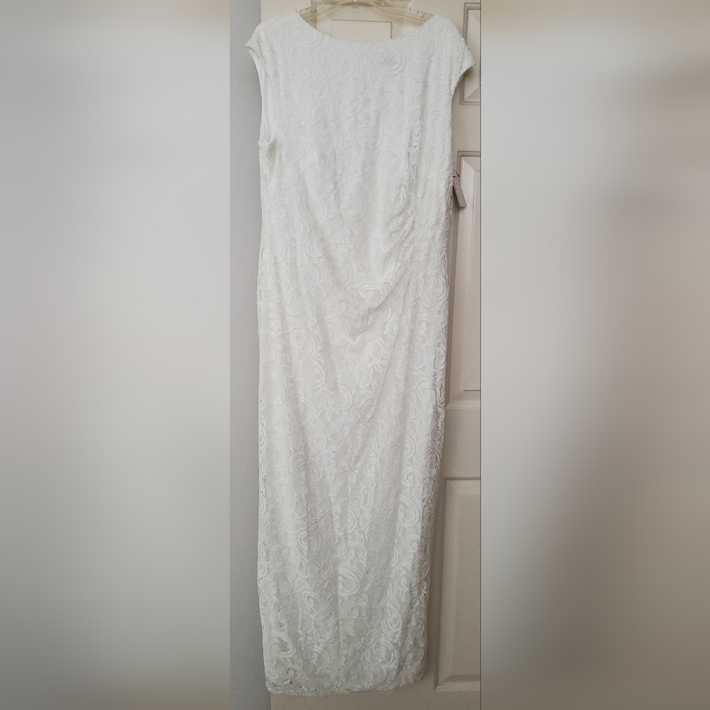 New with Tags - David's Bridal Wedding Dress - ivory lace gown with godets
